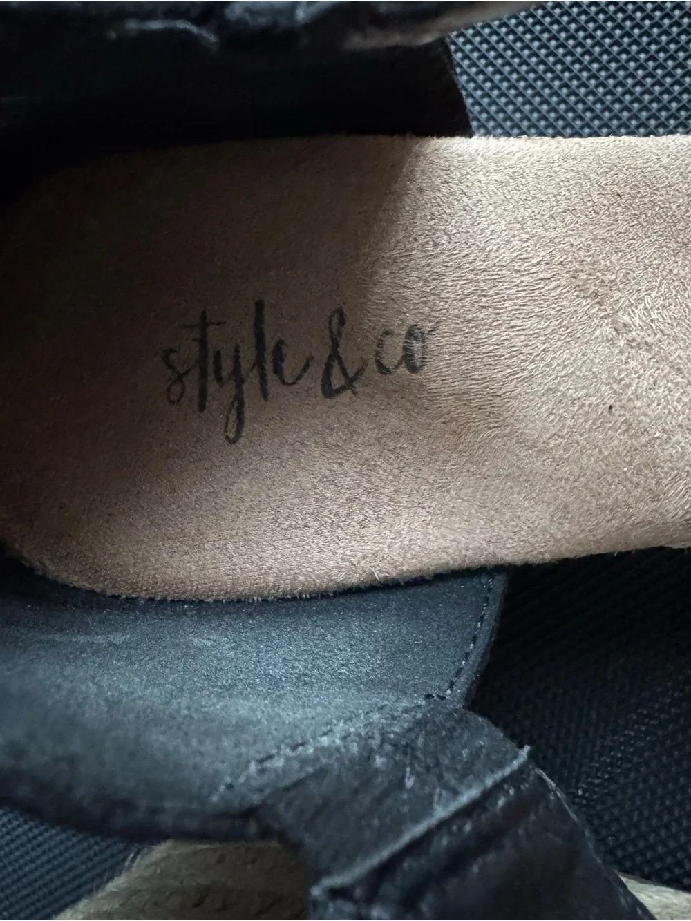 Style & Co. Black Crisscross Espadrille Wedge Sandals